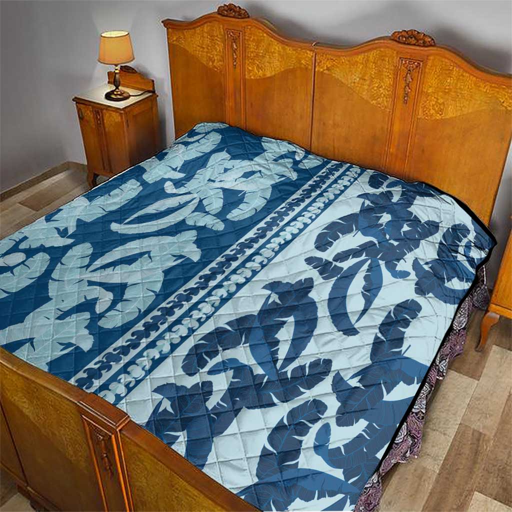 Hawaii Pua Kenikeni Lei Quilt With Lau Maia Royal Blue LT05 - Polynesian Pride
