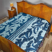 Hawaii Pua Kenikeni Lei Quilt With Lau Maia Royal Blue LT05 - Polynesian Pride