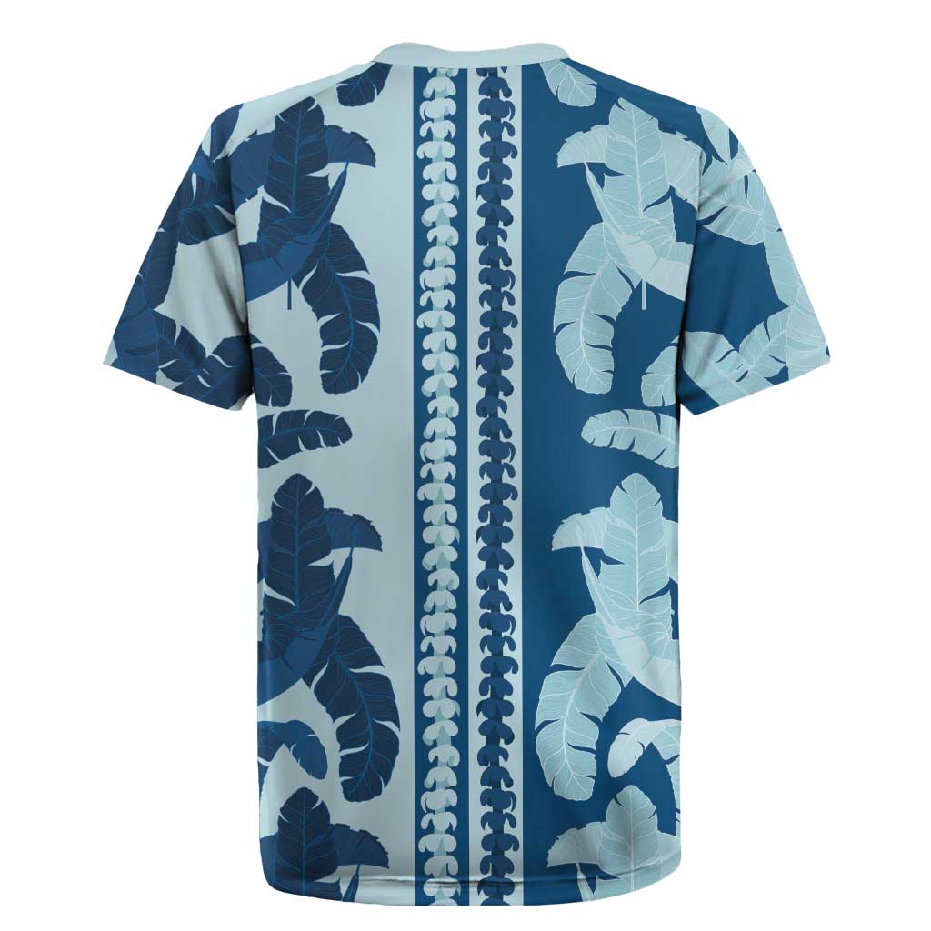 Hawaii Pua Kenikeni Lei Rugby Jersey With Lau Maia Royal Blue LT05 - Polynesian Pride