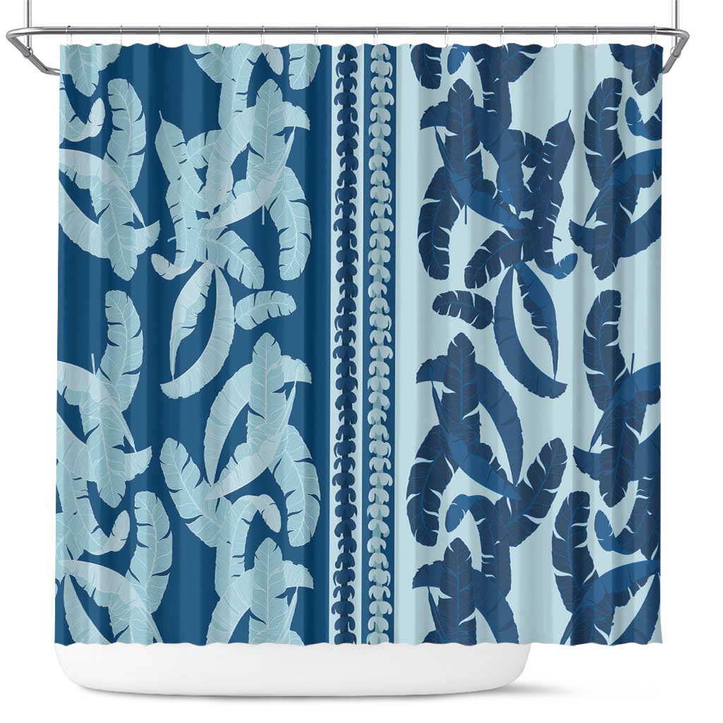 Hawaii Pua Kenikeni Lei Shower Curtain With Lau Maia Royal Blue