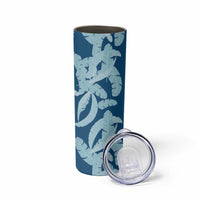 Hawaii Pua Kenikeni Lei Skinny Tumbler With Lau Maia Royal Blue LT05 - Polynesian Pride