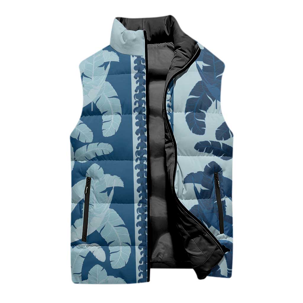 Hawaii Pua Kenikeni Lei Sleeveless Puffer Jacket With Lau Maia Royal Blue