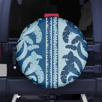 Hawaii Pua Kenikeni Lei Spare Tire Cover With Lau Maia Royal Blue LT05 No hole Blue - Polynesian Pride