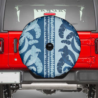 Hawaii Pua Kenikeni Lei Spare Tire Cover With Lau Maia Royal Blue LT05 - Polynesian Pride