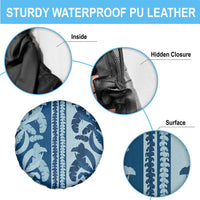 Hawaii Pua Kenikeni Lei Spare Tire Cover With Lau Maia Royal Blue LT05 - Polynesian Pride