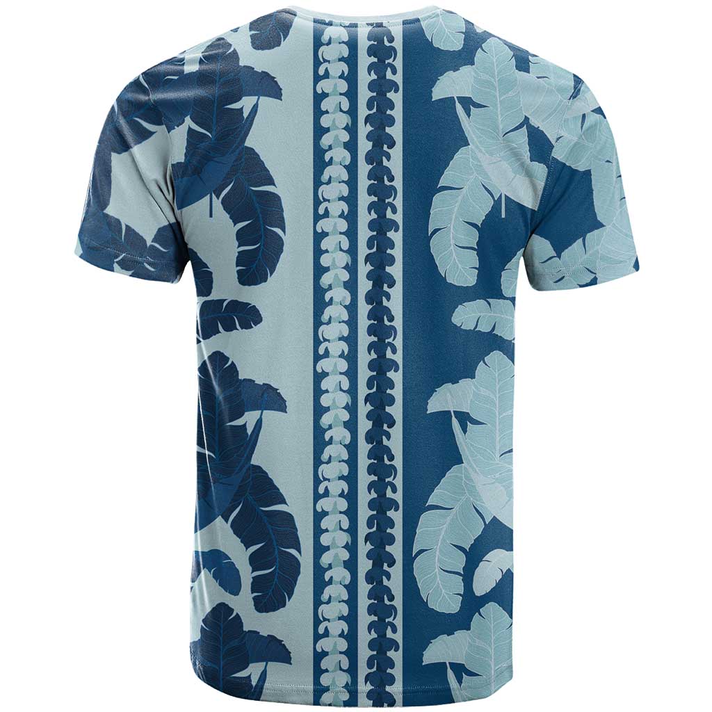 Hawaii Pua Kenikeni Lei T Shirt With Lau Maia Royal Blue LT05 - Polynesian Pride