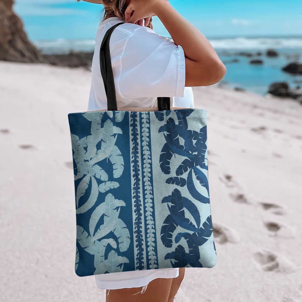 Hawaii Pua Kenikeni Lei Tote Bag With Lau Maia Royal Blue