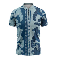 Hawaii Pua Kenikeni Lei Zipper Polo Shirt With Lau Maia Royal Blue LT05 Blue - Polynesian Pride