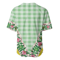 Hawaii Pikake Lokelani Plumeria Lei Baseball Jersey Green Palaka Motifs