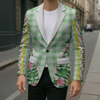 Hawaii Pikake Lokelani Plumeria Lei Blazer Green Palaka Motifs