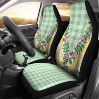 Hawaii Pikake Lokelani Plumeria Lei Car Seat Cover Green Palaka Motifs LT05 - Polynesian Pride