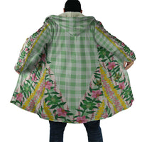 Hawaii Pikake Lokelani Plumeria Lei Cloak Green Palaka Motifs