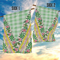 Hawaii Pikake Lokelani Plumeria Lei Garden Flag Green Palaka Motifs LT05 - Polynesian Pride