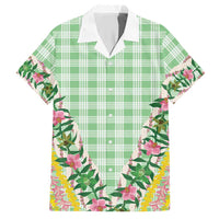 Hawaii Pikake Lokelani Plumeria Lei Hawaiian Shirt Green Palaka Motifs LT05 Green - Polynesian Pride