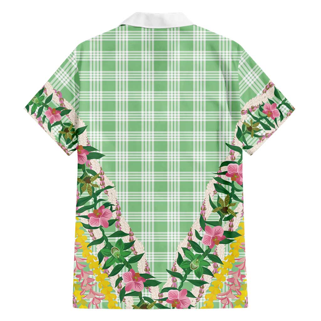 Hawaii Pikake Lokelani Plumeria Lei Hawaiian Shirt Green Palaka Motifs LT05 - Polynesian Pride
