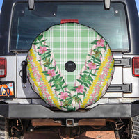 Hawaii Pikake Lokelani Plumeria Lei Spare Tire Cover Green Palaka Motifs LT05 Green - Polynesian Pride