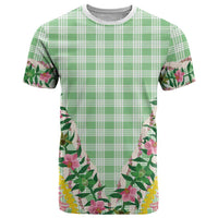 Hawaii Pikake Lokelani Plumeria Lei T Shirt Green Palaka Motifs LT05 Green - Polynesian Pride