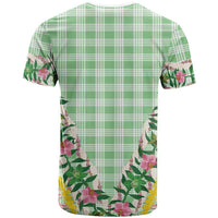Hawaii Pikake Lokelani Plumeria Lei T Shirt Green Palaka Motifs LT05 - Polynesian Pride
