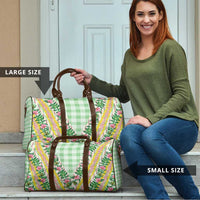 Hawaii Pikake Lokelani Plumeria Lei Travel Bag Green Palaka Motifs LT05 - Polynesian Pride