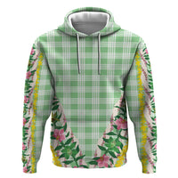 Hawaii Pikake Lokelani Plumeria Lei Zip Hoodie Green Palaka Motifs LT05 Pullover Hoodie Green - Polynesian Pride