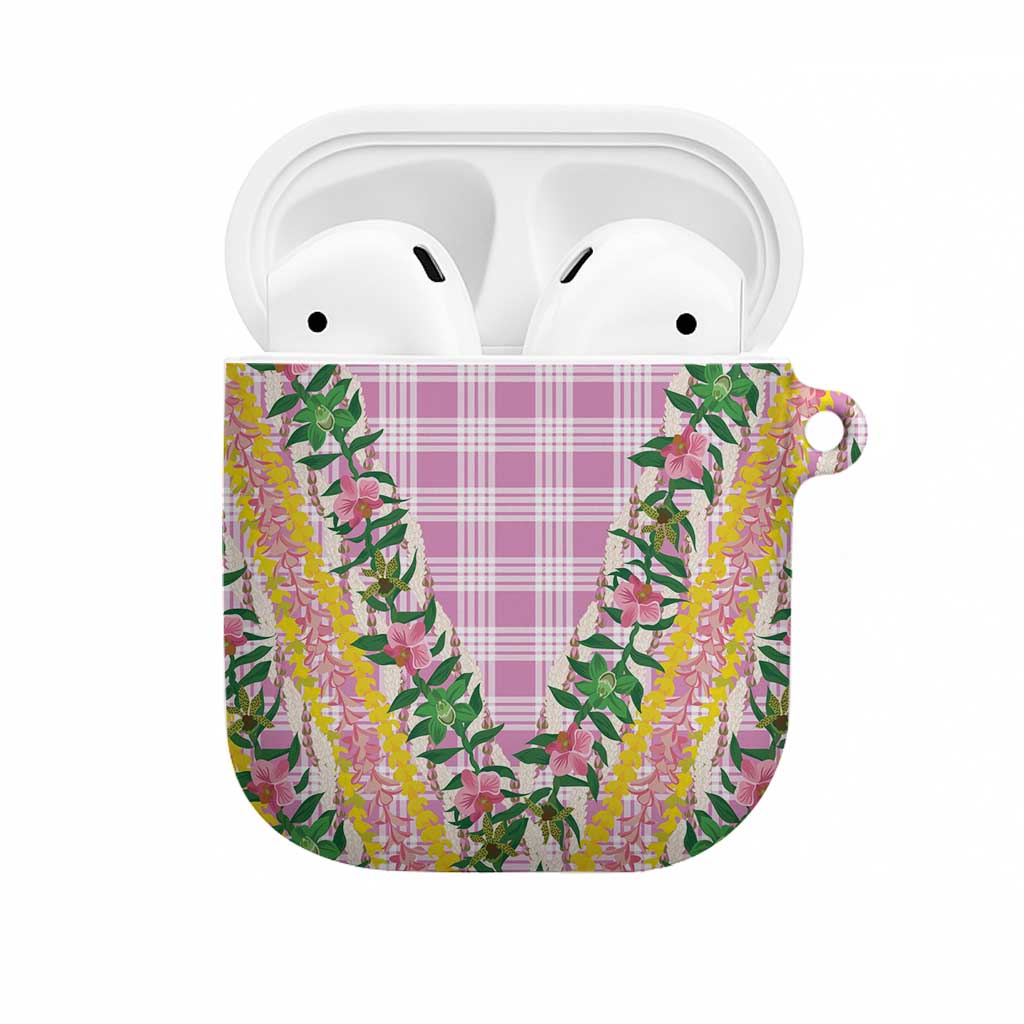 Hawaii Pikake Lokelani Plumeria Lei AirPods Case Pink Palaka Motifs LT05 Pink - Polynesian Pride