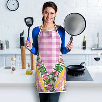 Hawaii Pikake Lokelani Plumeria Lei Apron Pink Palaka Motifs