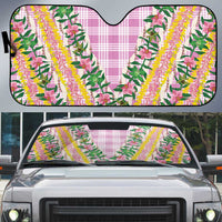 Hawaii Pikake Lokelani Plumeria Lei Auto Sun Shade Pink Palaka Motifs