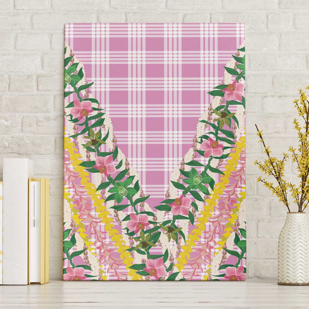Hawaii Pikake Lokelani Plumeria Lei Canvas Wall Art Pink Palaka Motifs LT05 Without Frame Pink - Polynesian Pride