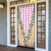 Hawaii Pikake Lokelani Plumeria Lei Door Cover Pink Palaka Motifs