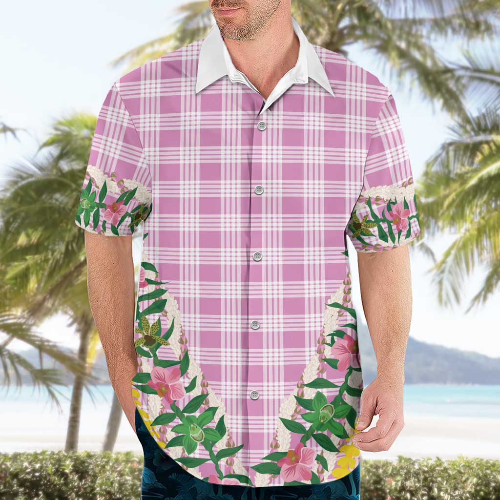 Hawaii Pikake Lokelani Plumeria Lei Hawaiian Shirt Pink Palaka Motifs LT05 - Polynesian Pride