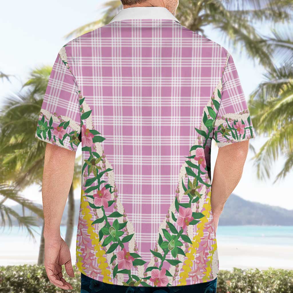 Hawaii Pikake Lokelani Plumeria Lei Hawaiian Shirt Pink Palaka Motifs LT05 - Polynesian Pride