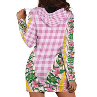 Hawaii Pikake Lokelani Plumeria Lei Hoodie Dress Pink Palaka Motifs