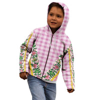Hawaii Pikake Lokelani Plumeria Lei Kid Hoodie Pink Palaka Motifs LT05 - Polynesian Pride