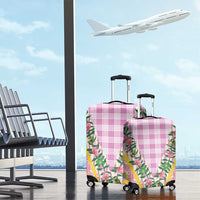 Hawaii Pikake Lokelani Plumeria Lei Luggage Cover Pink Palaka Motifs LT05 - Polynesian Pride