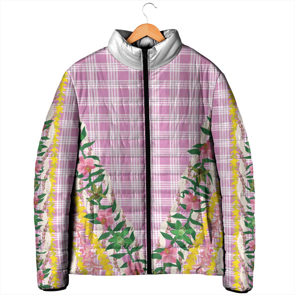 Hawaii Pikake Lokelani Plumeria Lei Padded Jacket Pink Palaka Motifs