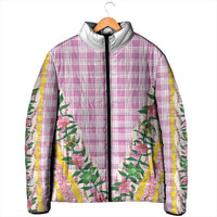 Hawaii Pikake Lokelani Plumeria Lei Padded Jacket Pink Palaka Motifs