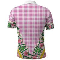 Hawaii Pikake Lokelani Plumeria Lei Polo Shirt Pink Palaka Motifs LT05 - Polynesian Pride