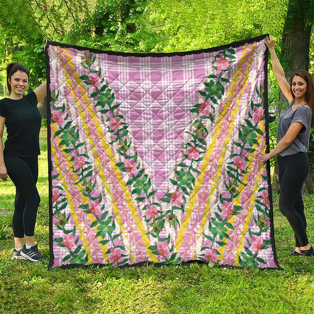 Hawaii Pikake Lokelani Plumeria Lei Quilt Pink Palaka Motifs