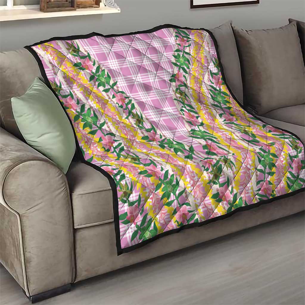 Hawaii Pikake Lokelani Plumeria Lei Quilt Pink Palaka Motifs