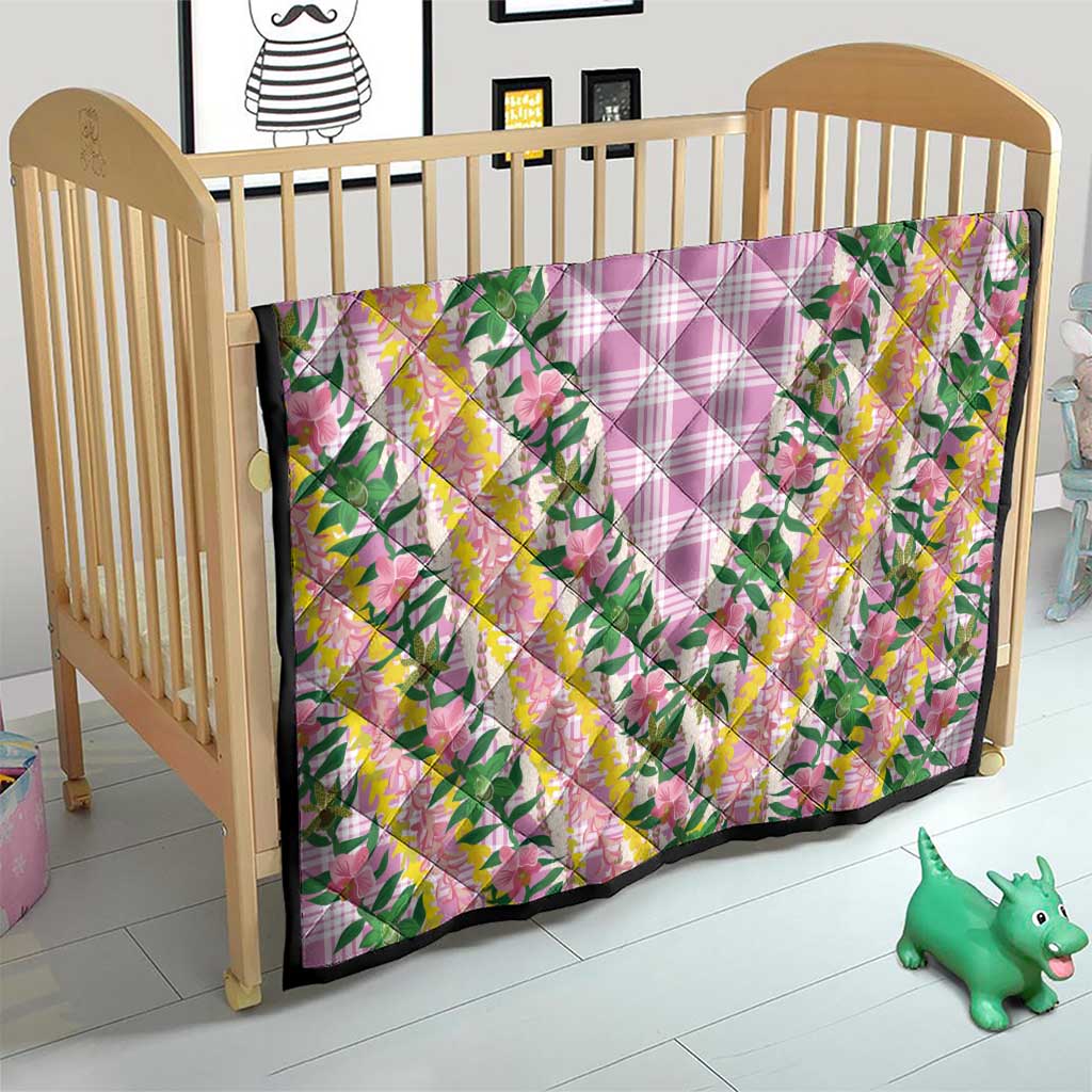 Hawaii Pikake Lokelani Plumeria Lei Quilt Pink Palaka Motifs