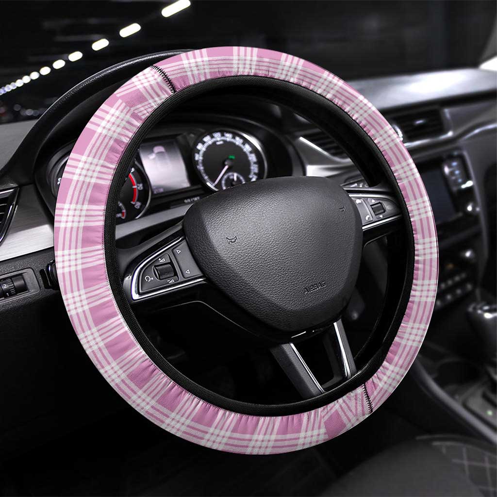 Hawaii Pikake Lokelani Plumeria Lei Steering Wheel Cover Pink Palaka Motifs LT05 Universal Fit Pink - Polynesian Pride
