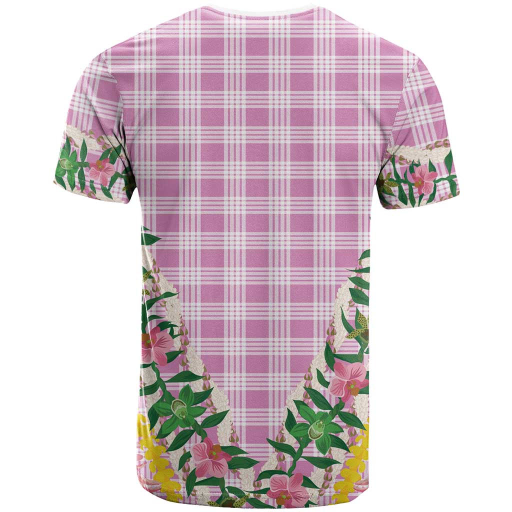 Hawaii Pikake Lokelani Plumeria Lei T Shirt Pink Palaka Motifs LT05 - Polynesian Pride