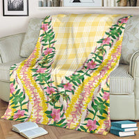 Hawaii Pikake Lokelani Plumeria Lei Blanket Yellow Palaka Motifs