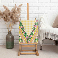 Hawaii Pikake Lokelani Plumeria Lei Canvas Wall Art Yellow Palaka Motifs