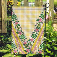 Hawaii Pikake Lokelani Plumeria Lei Garden Flag Yellow Palaka Motifs LT05 Garden Flag Yellow - Polynesian Pride