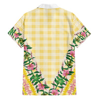 Hawaii Pikake Lokelani Plumeria Lei Hawaiian Shirt Yellow Palaka Motifs LT05 - Polynesian Pride