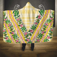 Hawaii Pikake Lokelani Plumeria Lei Hooded Blanket Yellow Palaka Motifs LT05 - Polynesian Pride