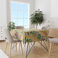 Hawaii Pikake Lokelani Plumeria Lei Tablecloth Yellow Palaka Motifs LT05 - Polynesian Pride