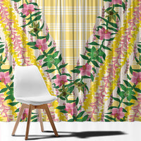 Hawaii Pikake Lokelani Plumeria Lei Window Curtain Yellow Palaka Motifs