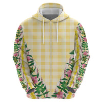 Hawaii Pikake Lokelani Plumeria Lei Zip Hoodie Yellow Palaka Motifs LT05 - Polynesian Pride